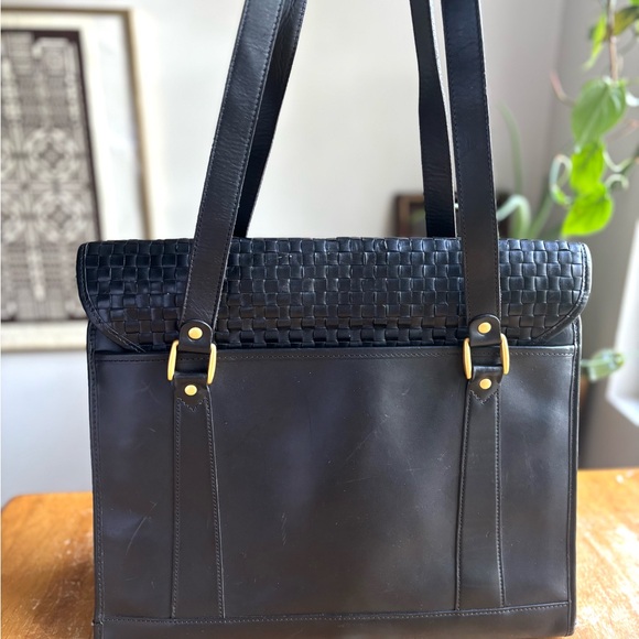 Hartmann Vintage Black Woven Leather Briefcase, Rare, Unisex - Picture 7 of 14